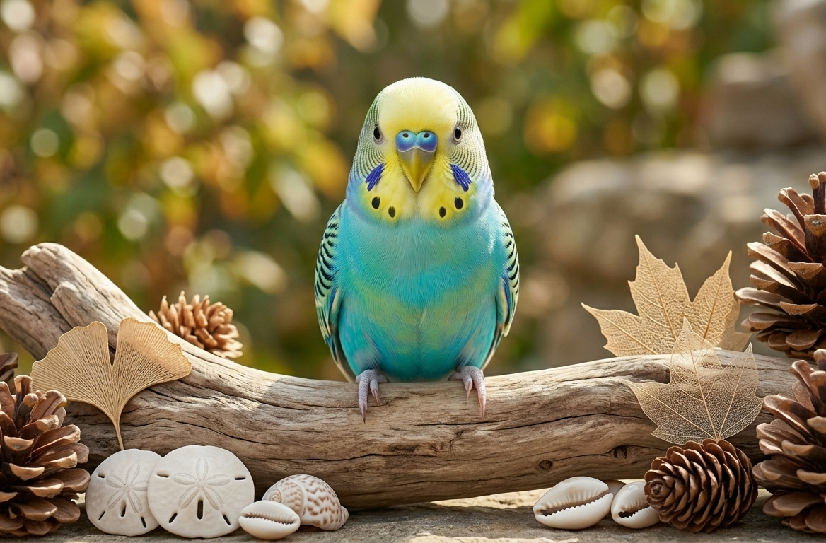 Budgie bird portrait for bird care guide